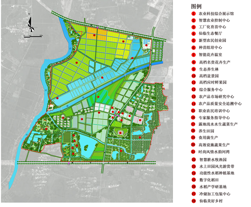 合肥仙臨現代農業科技園規劃平面圖